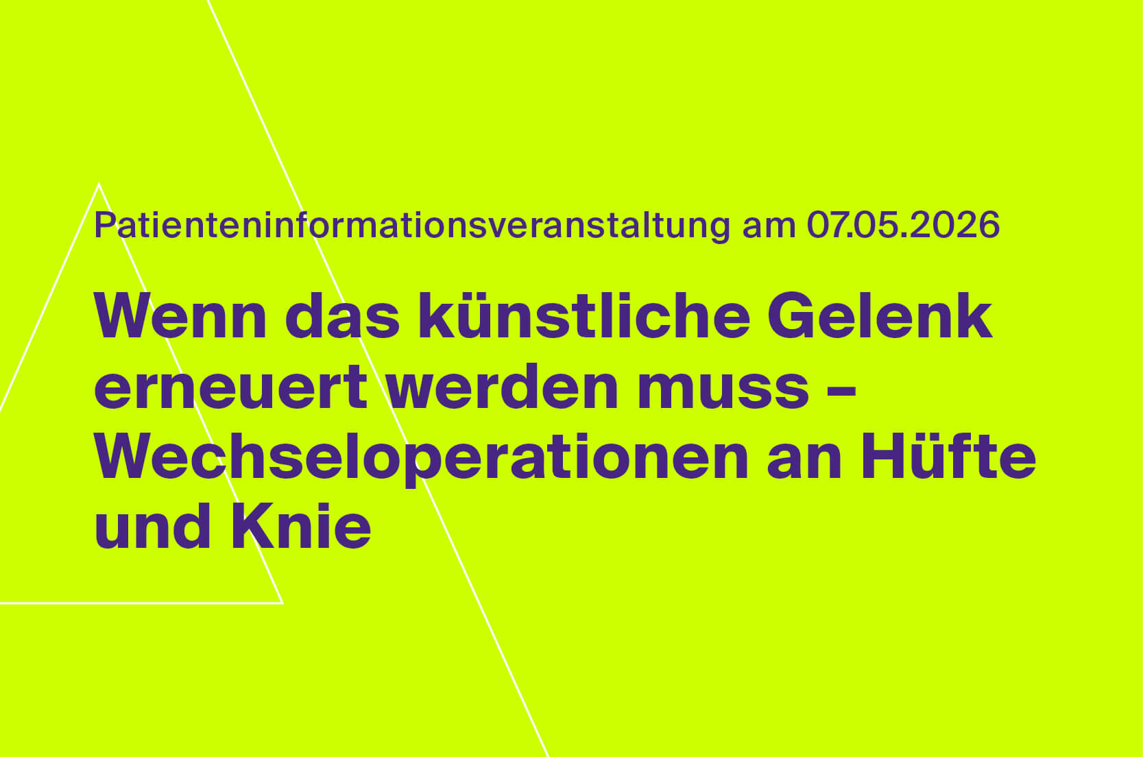 Patienteninformationsveranstaltung am 07.05.2026, 17.00 Uhr